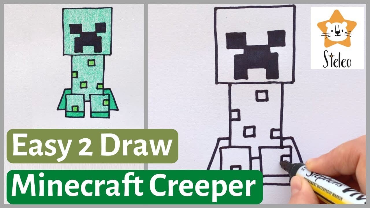 How to Draw Creeper from Minecraft