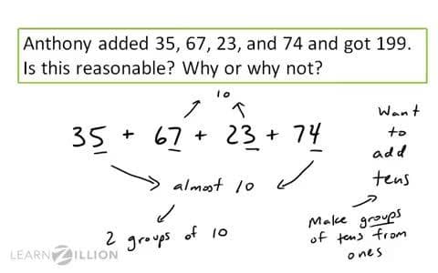 Assessing the Reasonableness of Sums Using Regrouping