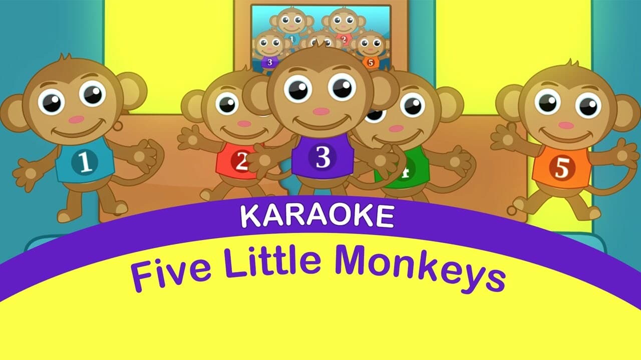 FIVE LITTLE MONKEYS | Karaoke For Kids | Nursery Rhymes TV | Sing Along English Songs For Kids