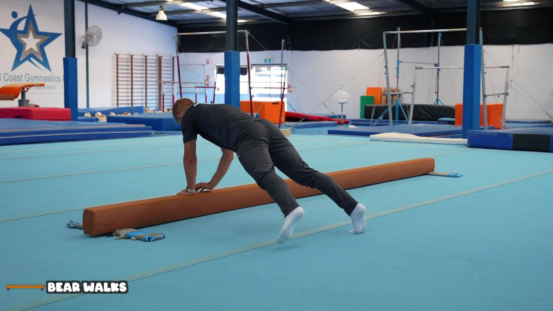 Elementary gymnastics - Beam - 9 bear walks