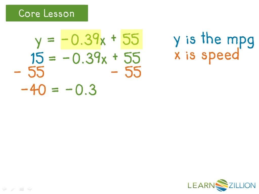 Making Predictions Using the Equation for a Line of Best Fit