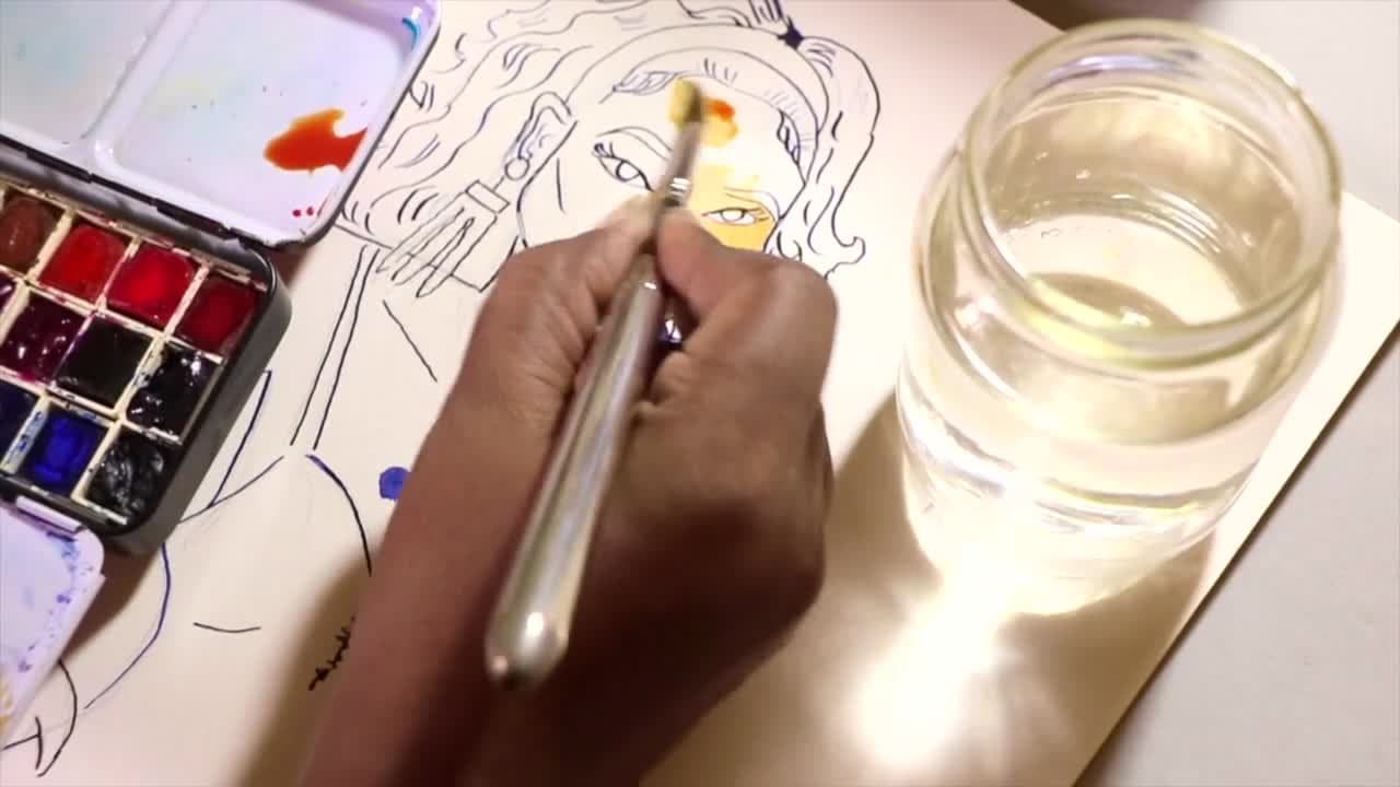 Watercolor Sketch - Caramel Skintone - Diverse Women