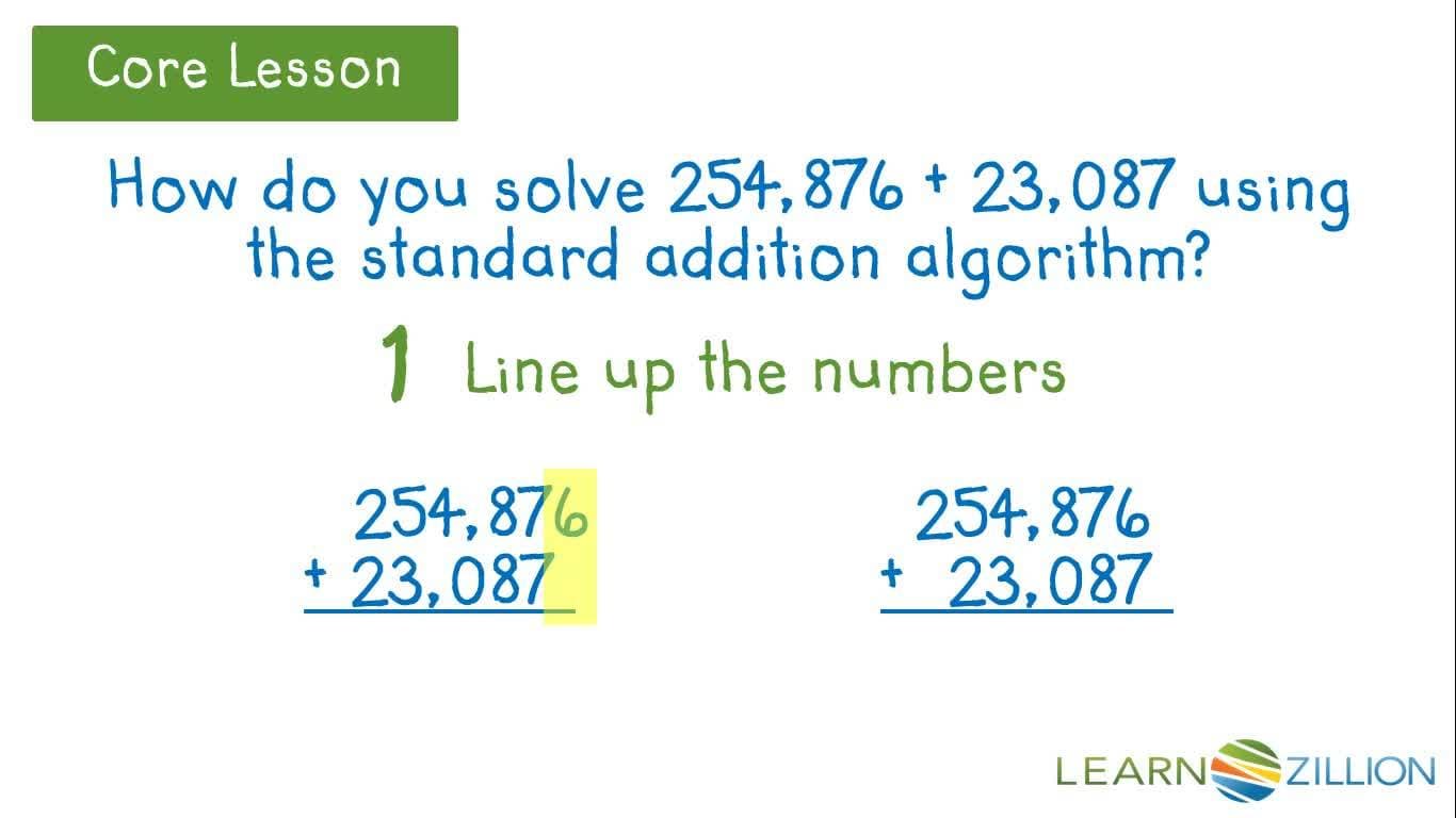 Efficiently Adding Large Numbers Using the Standard Addition Algorithm