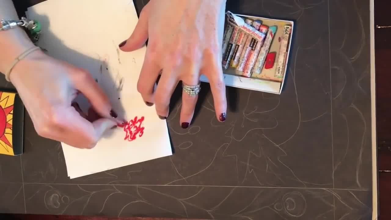 Art Lesson| How to Create the Appearance of Stained Glass Flowers using Oil Pastels!