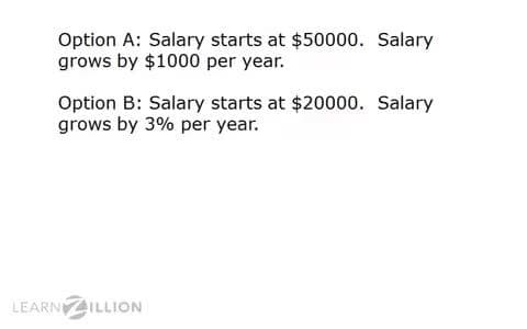 Comparing Linear and Exponential Growth at a Specific Point in Time