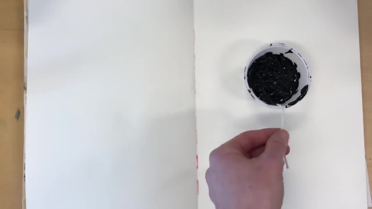 String and Paint Pull | Visual Journal Technique and Inspiration | Art Tutorial