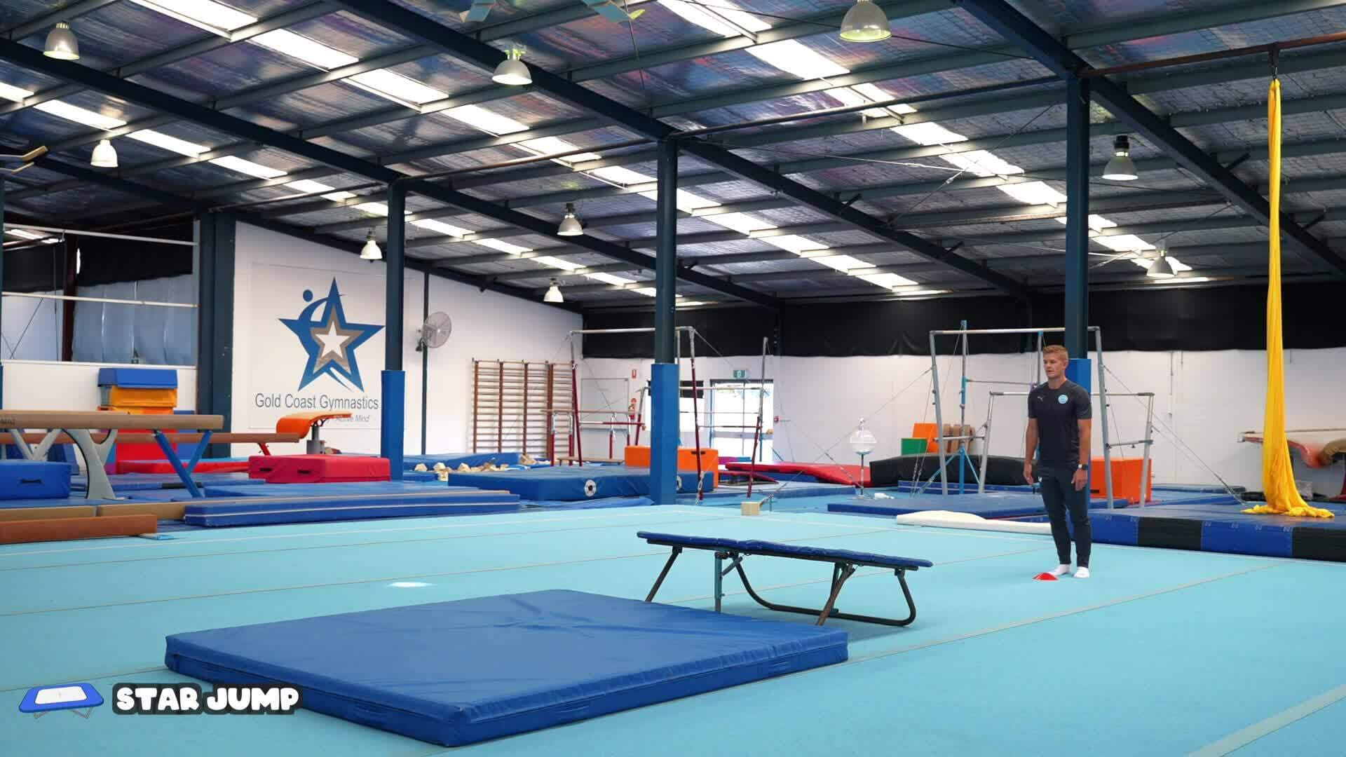 Elementary gymnastics - Mini tramp - 5 star jump