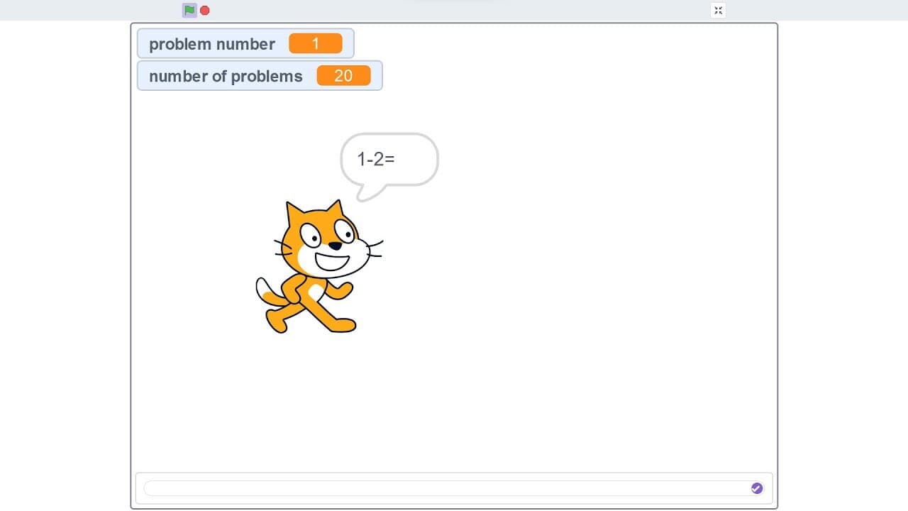 Random Math Test Generator in Scratch