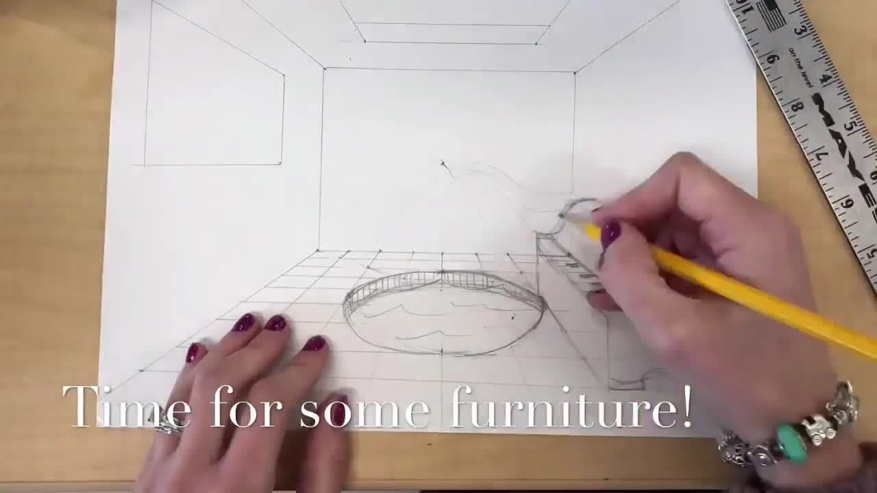 Surreal Room Using One Point Linear Perspective