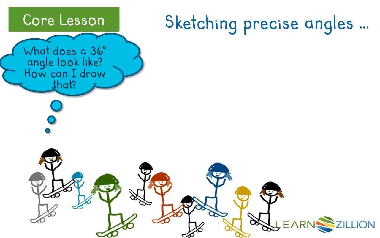 Sketching Precise Angles Using a Protractor