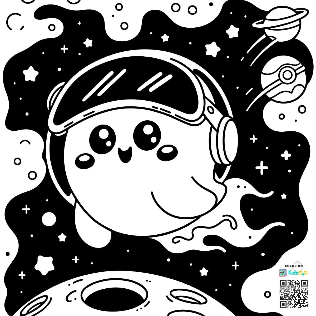 A Cute Ghost in Space wearing Sunglasses