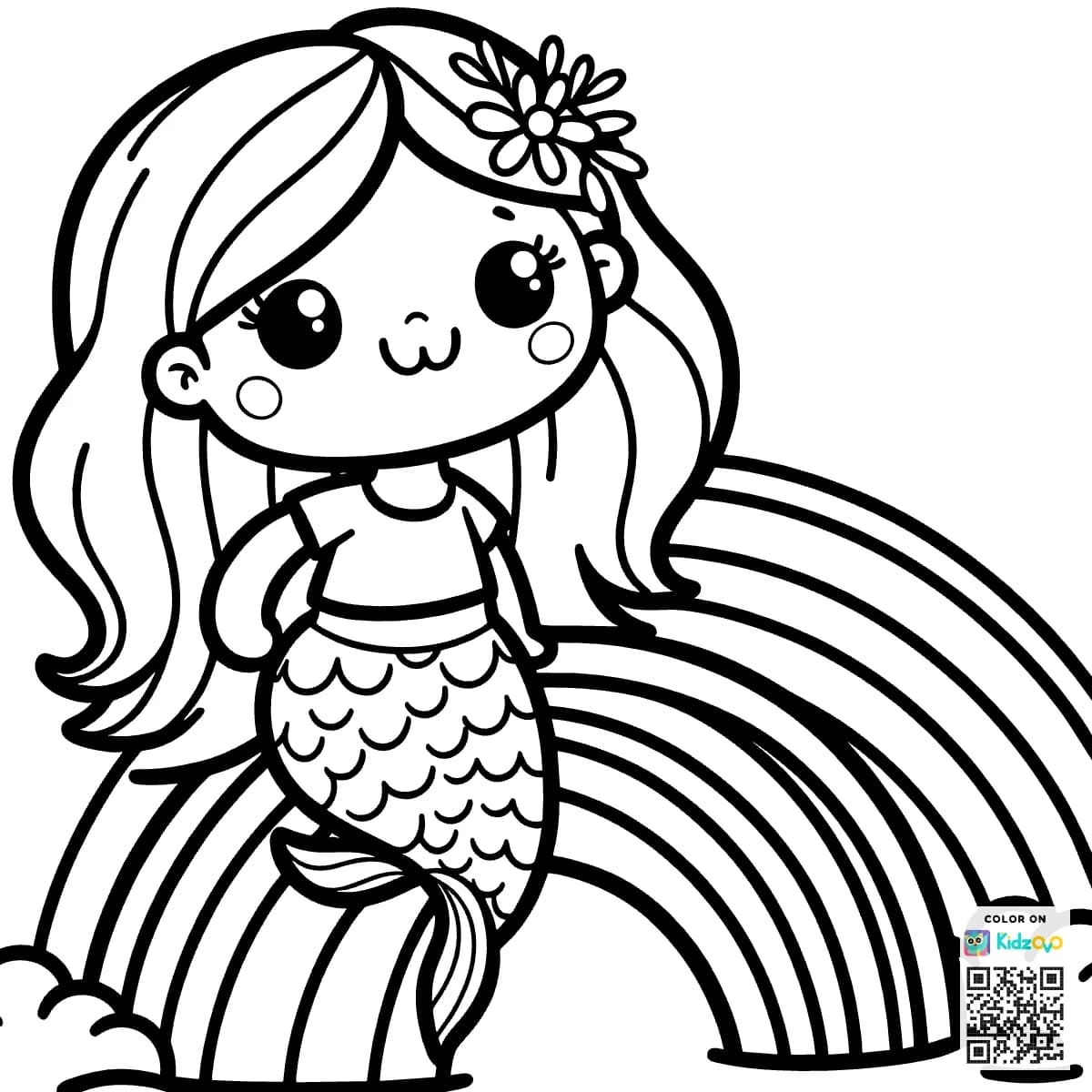 A nice Mermaid on a Rainbow wearing a T-Shirt