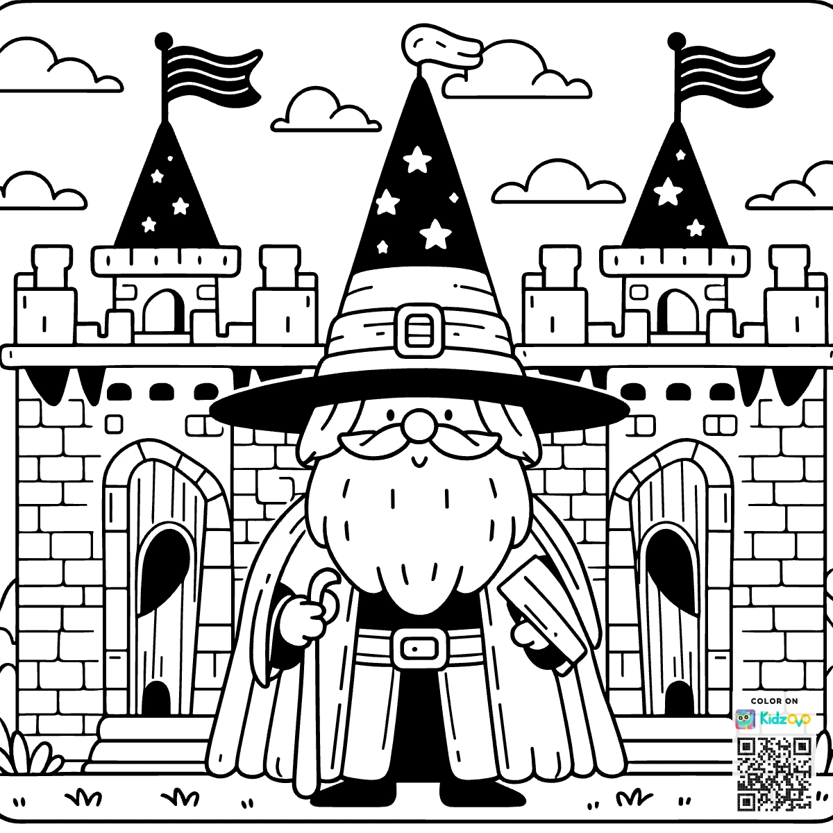 A nice Wizard in a Castle wearing a Top Hat