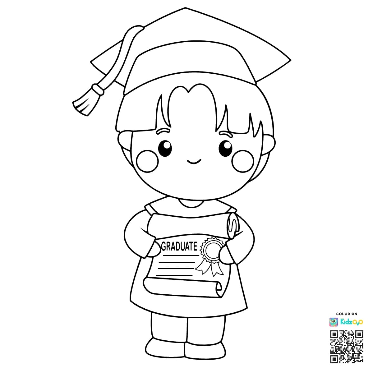 Boy on Graduation with Diploma