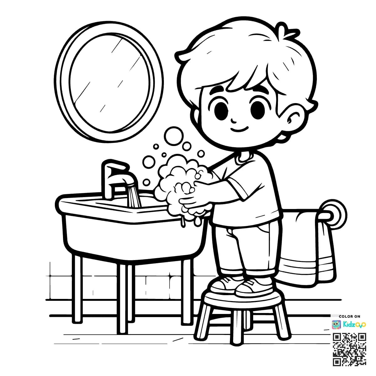 Boy washing hands