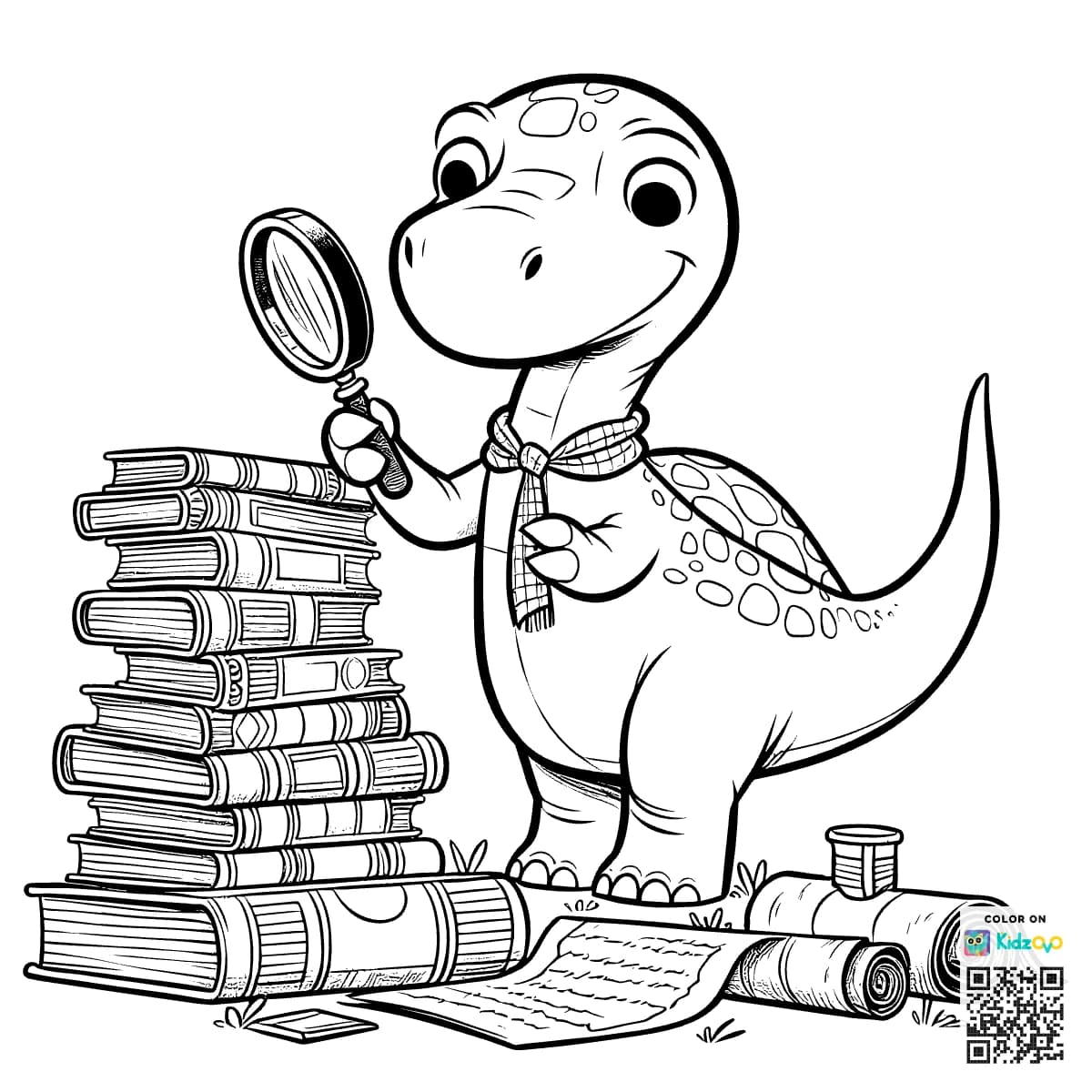 Brachiosaurus in a Library