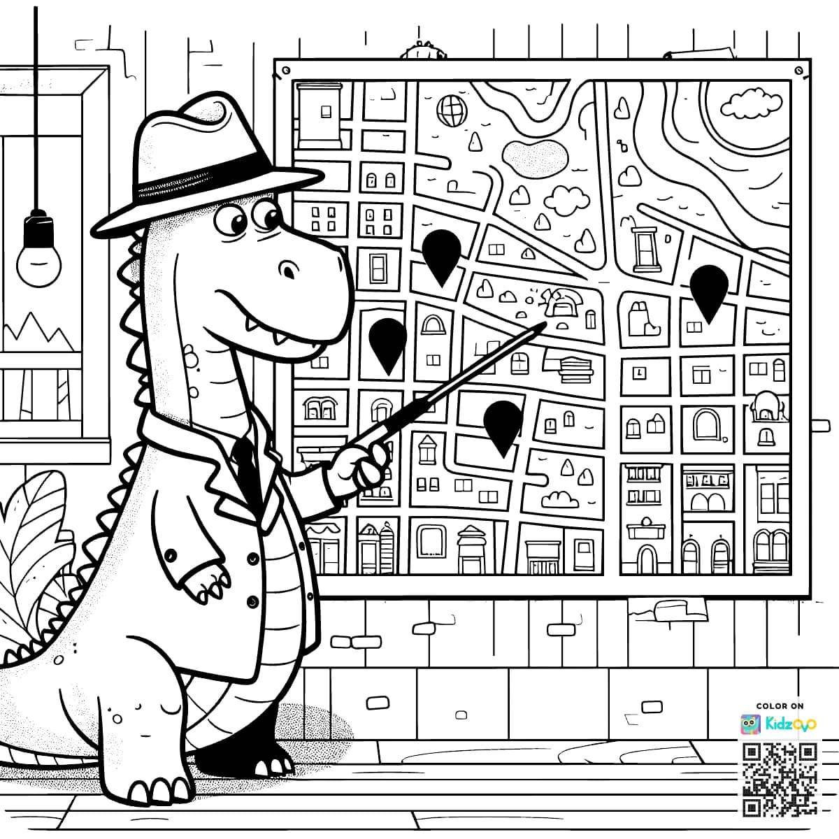 Brachiosaurus with a City Map
