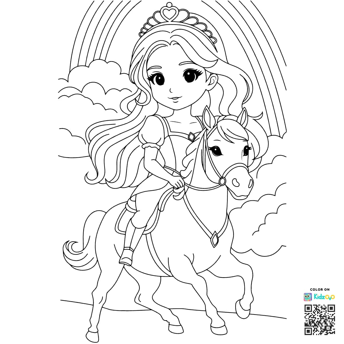 Brave princess riding a pony!