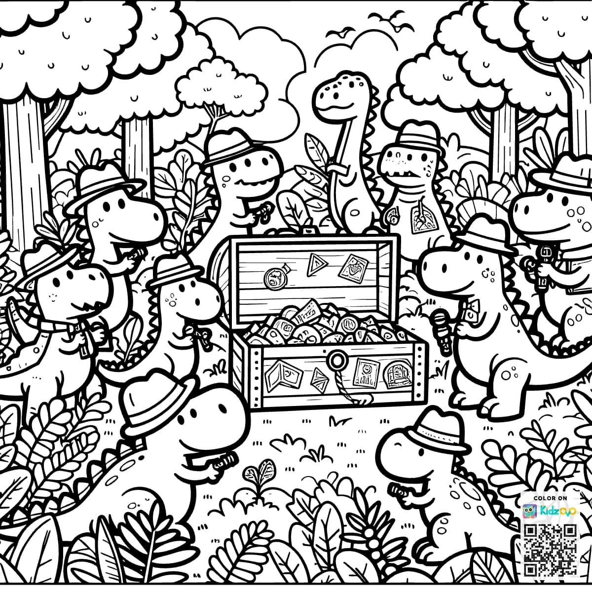 Dino Detectives with a Treasure Chest