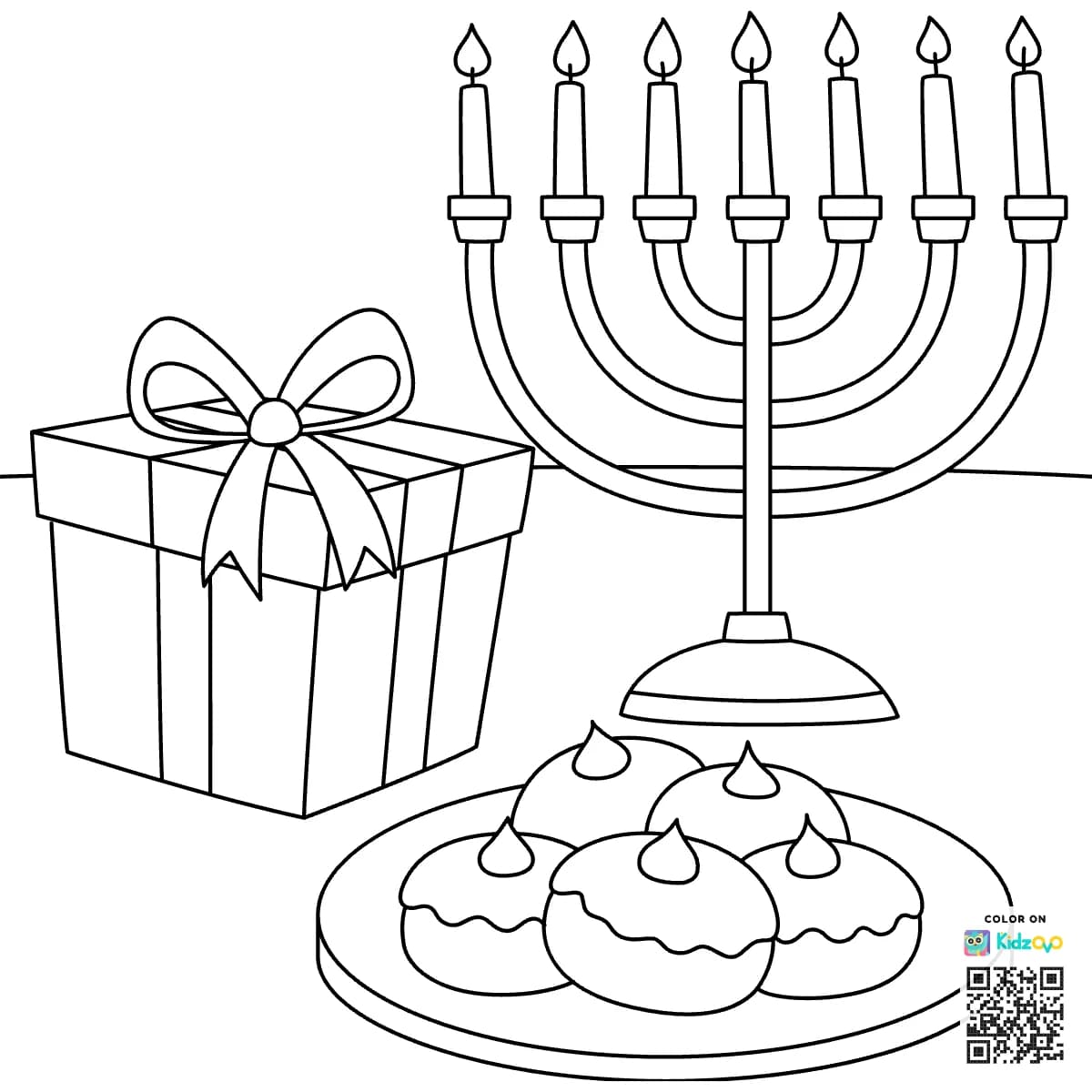Hanukkah Food, Gift and Menora
