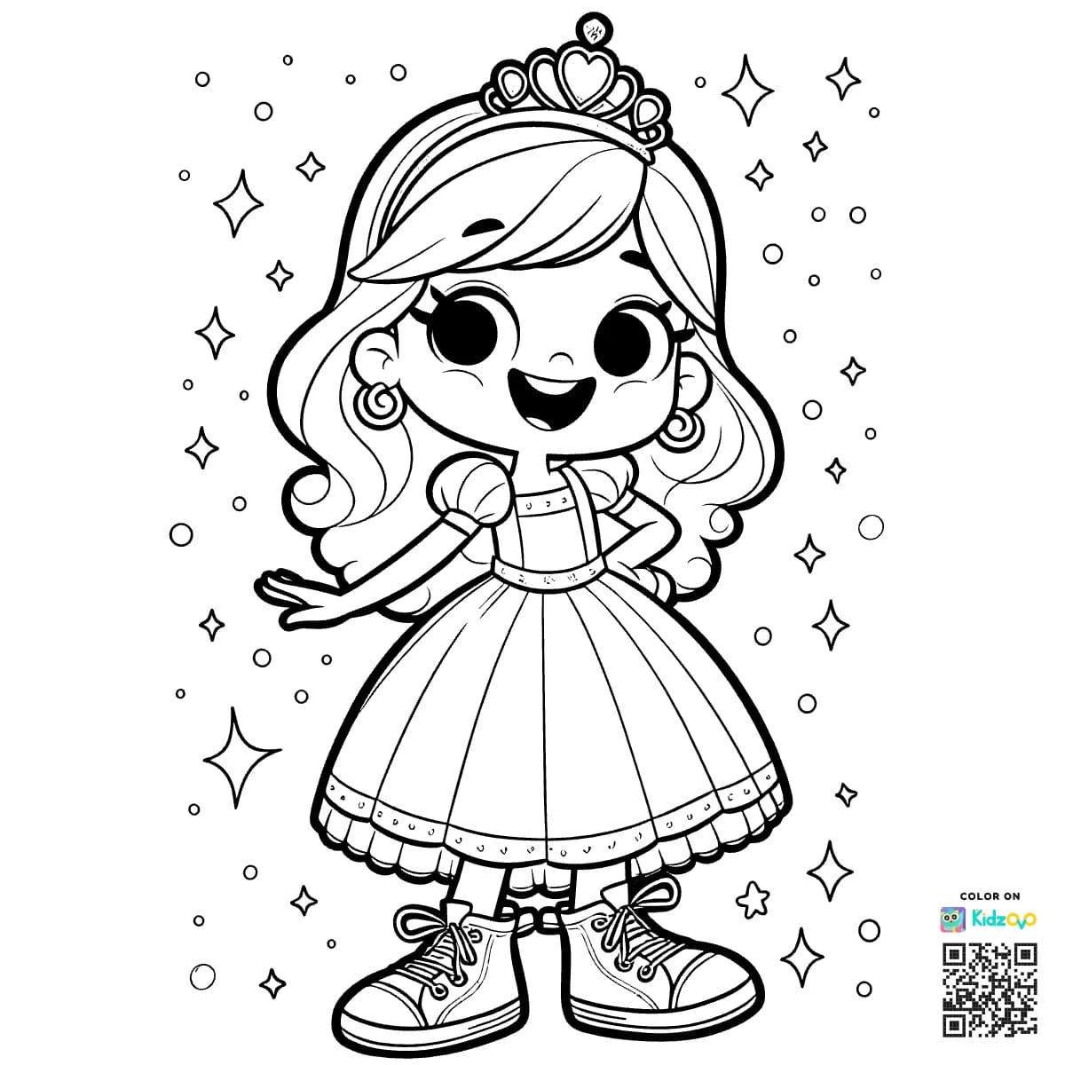 happy Cinderella wearing sneakers