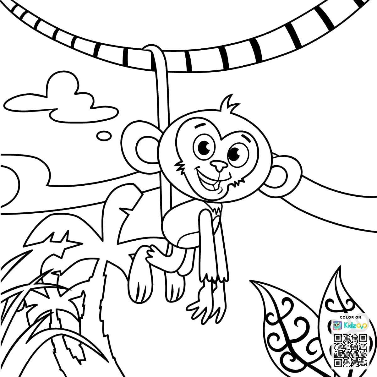 Monkey hanging from a tree