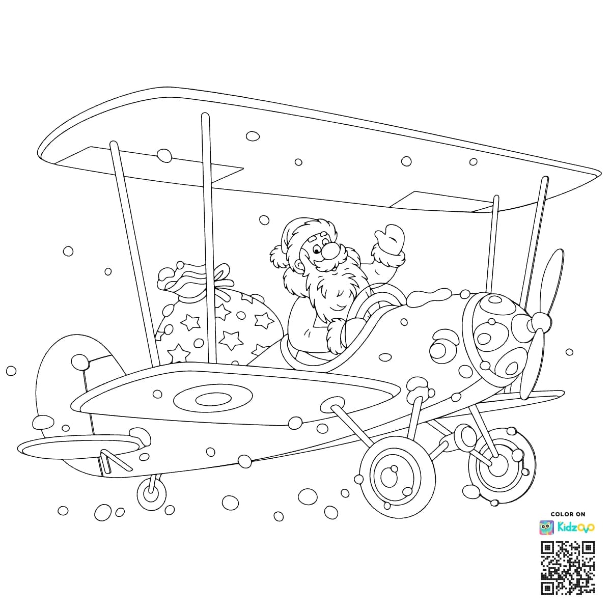 Santa flying airplane