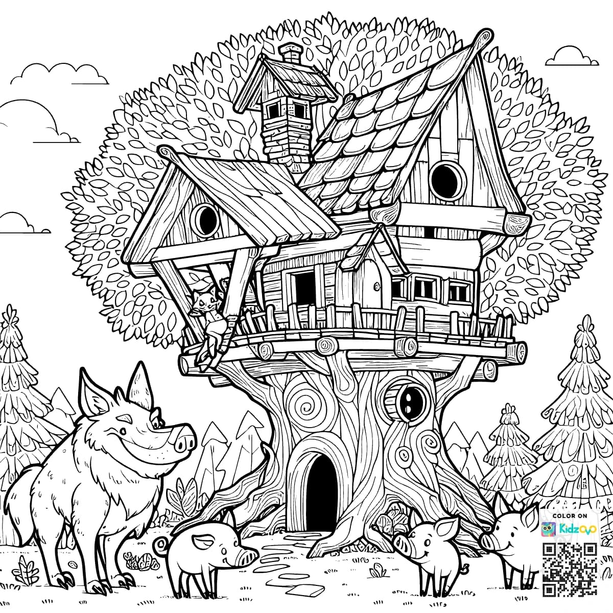 The Three Little Pigs in a Treehouse 