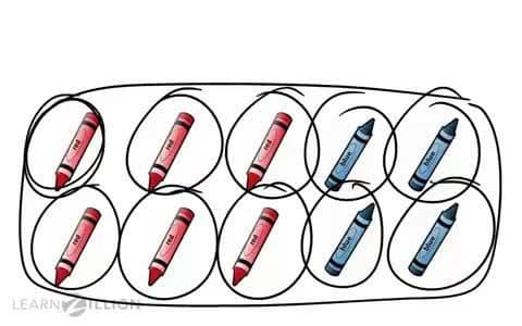Writing Fractions by Grouping Equal Parts