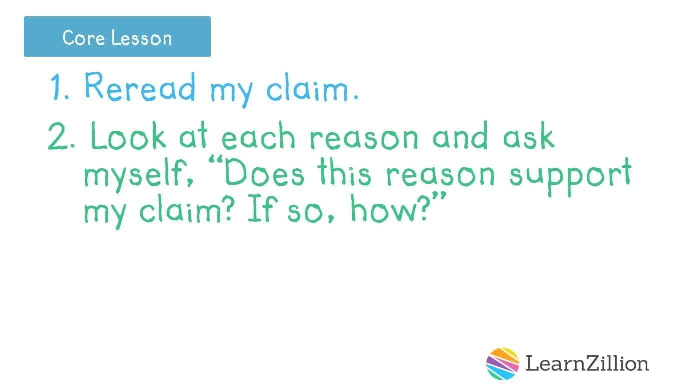 Supporting Your Claim: Making Sure Reasons Align with Your Argument
