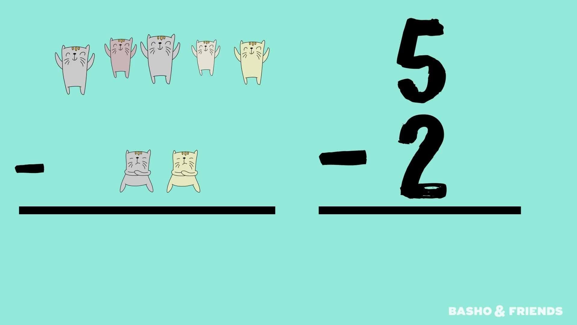 Learn English & Math for Kids with BASHO & FRIENDS | Five Little Kittens