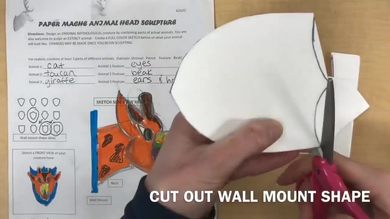 Taxidermy Trophy Heads in Paper Mache: PART 1 Art Lesson | Preparation for Paper Mache