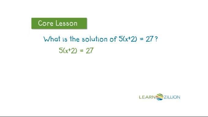 Solving Equations Using the Distributive Property