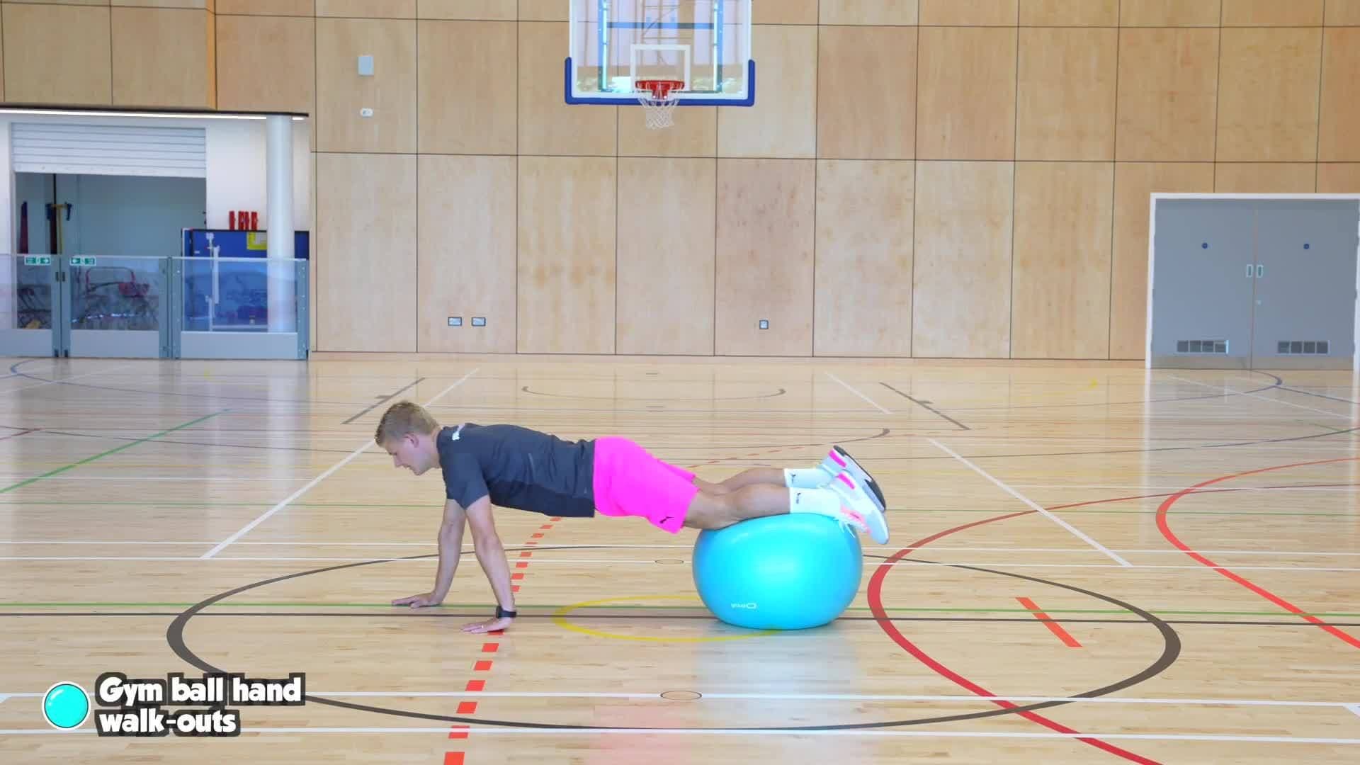 Moving - Gym ball hand walk-outs