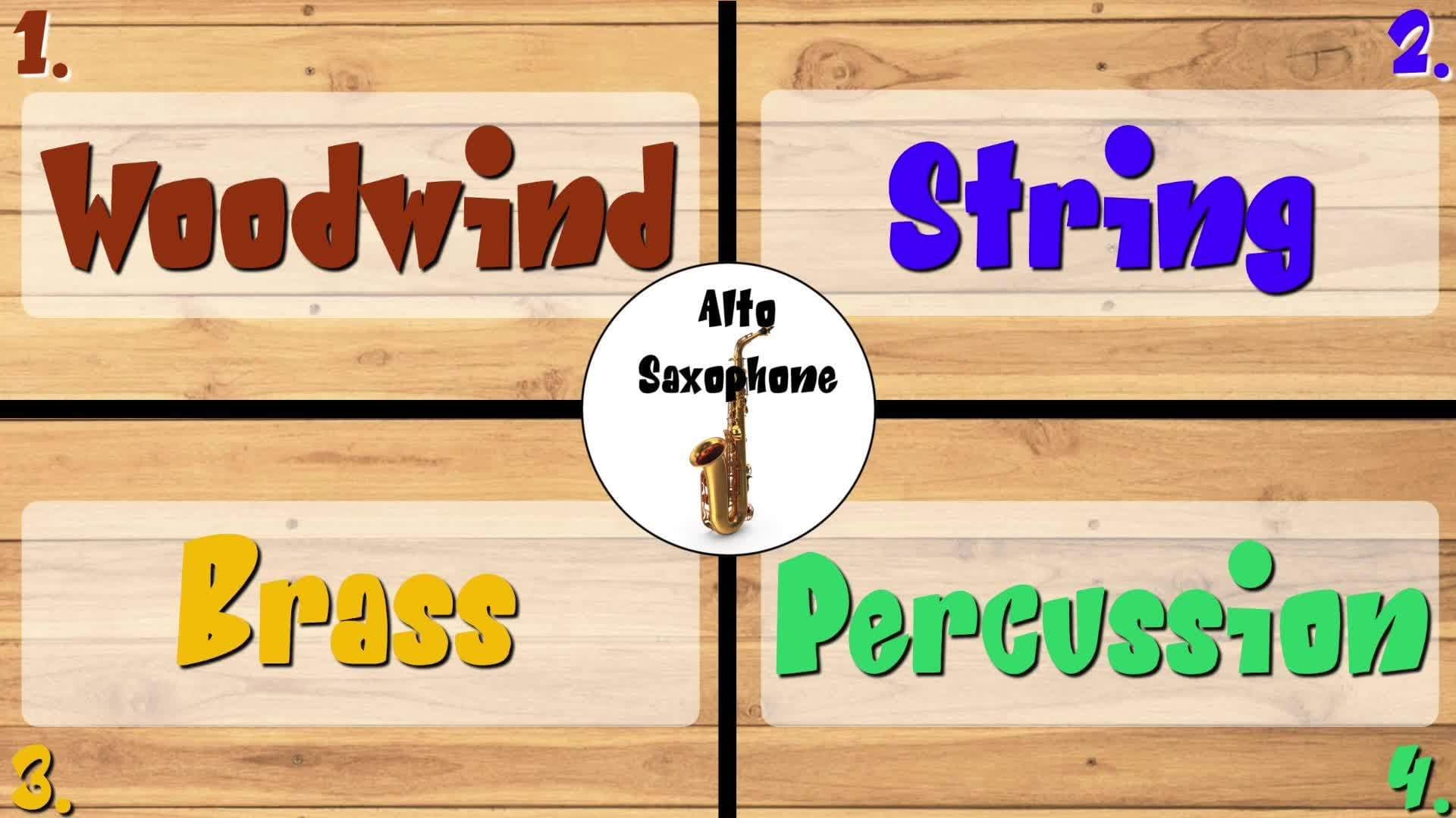 Four Corners Music Game Level Two: Instrument Identification Game