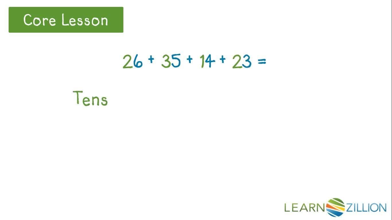 Adding Four Two-Digit Numbers by Decomposing