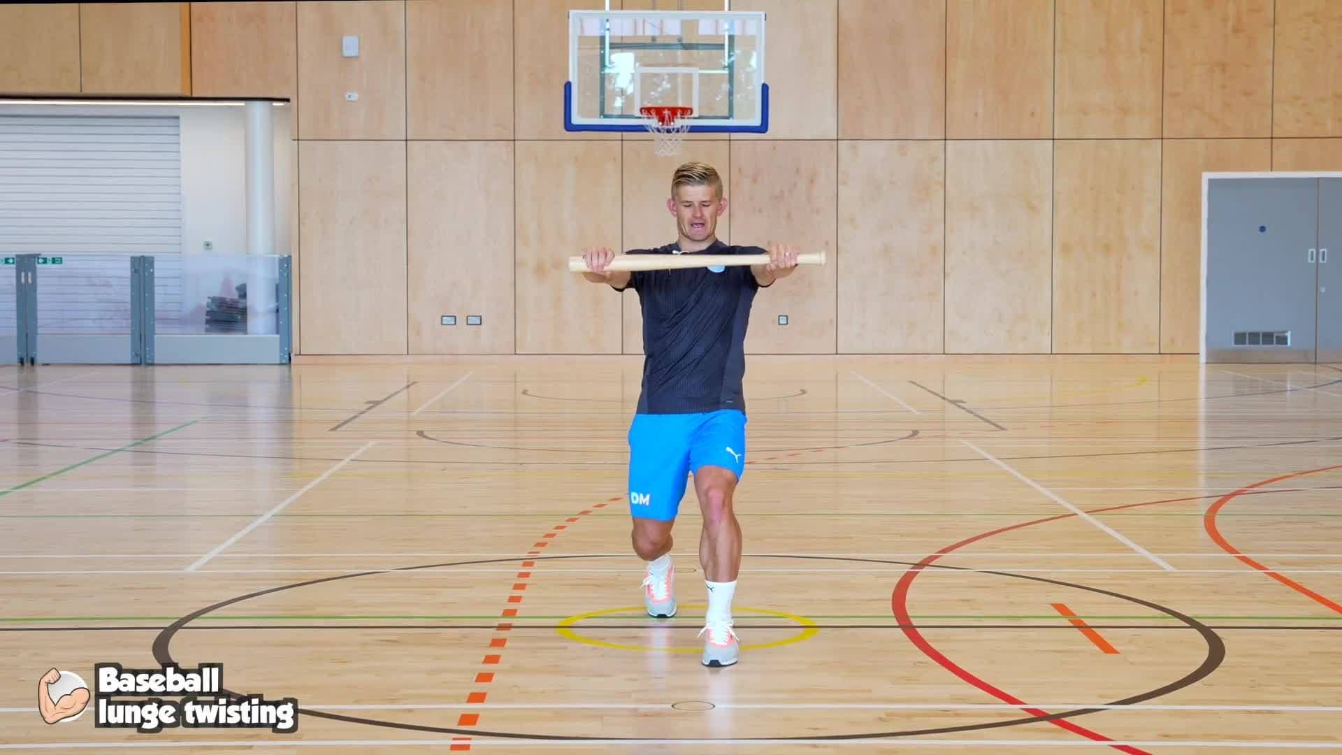 Fitness - Baseball lunge twisting