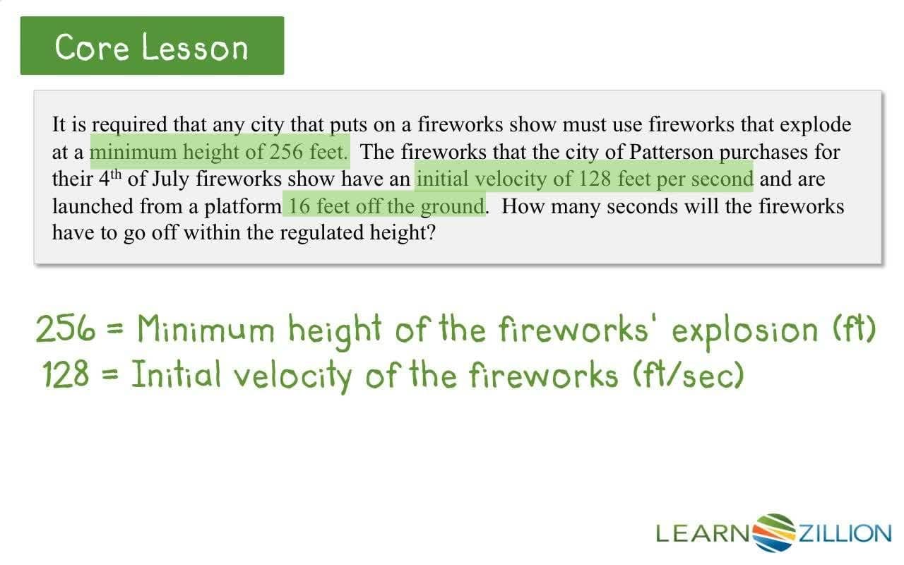 Calculating Firework Safety: Quadratic Inequalities and Heights