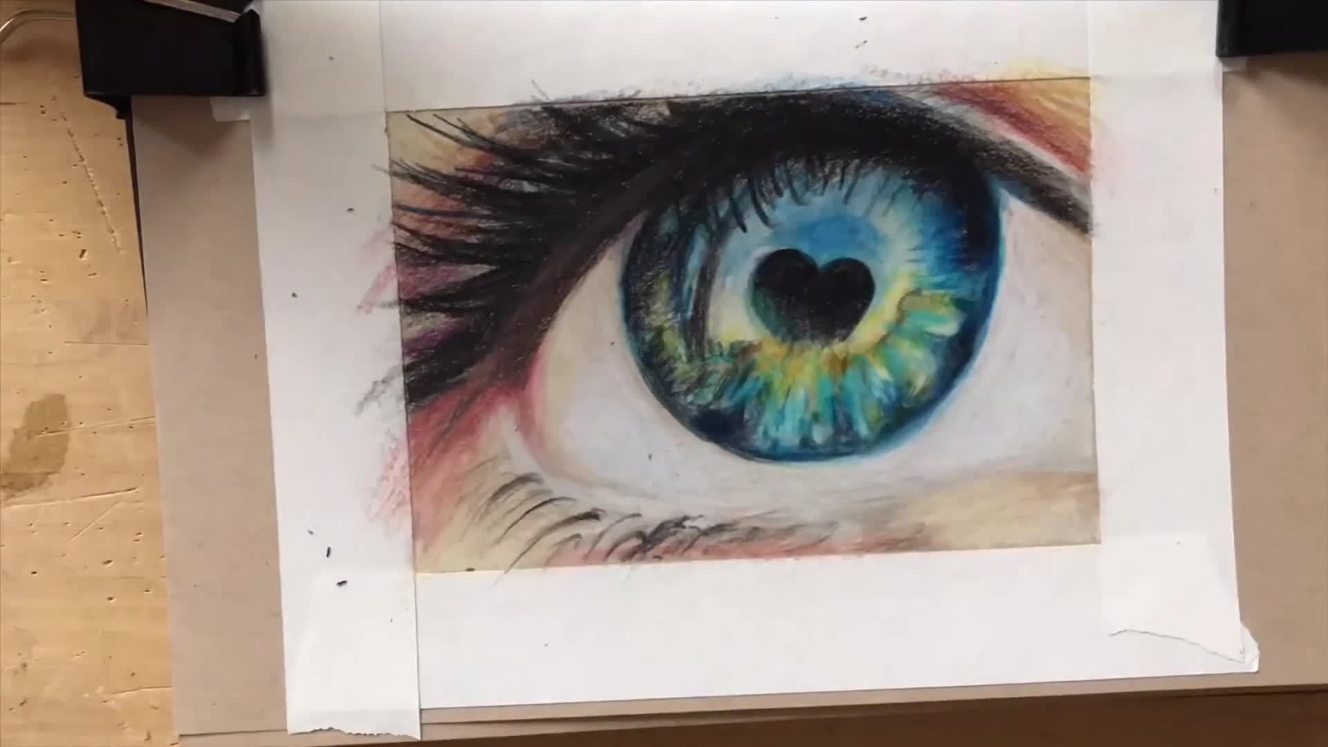Time Lapse | Drawing Coloring Eye with Prismacolor Colored Pencils