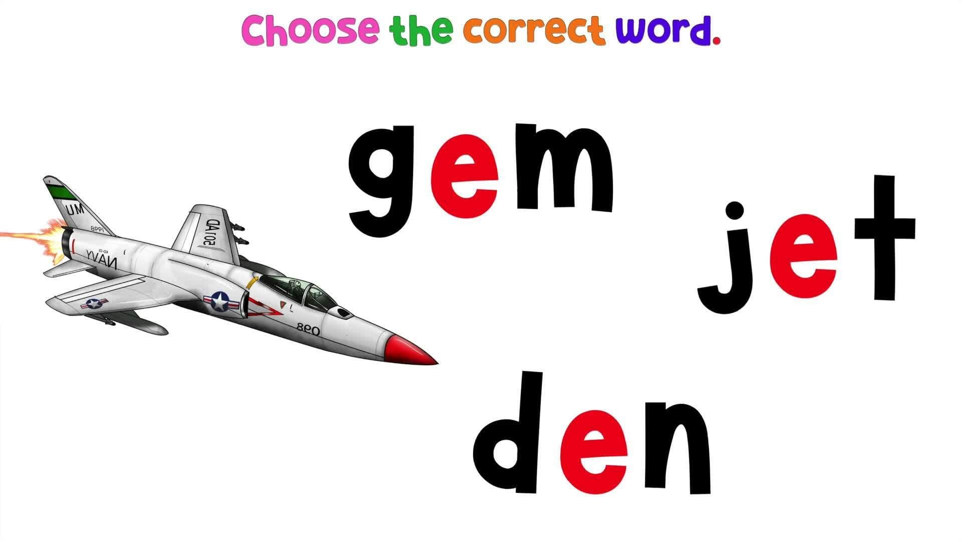 CVC Words And Quiz For Kids - Short 'A,E,I,O,U' | 4K