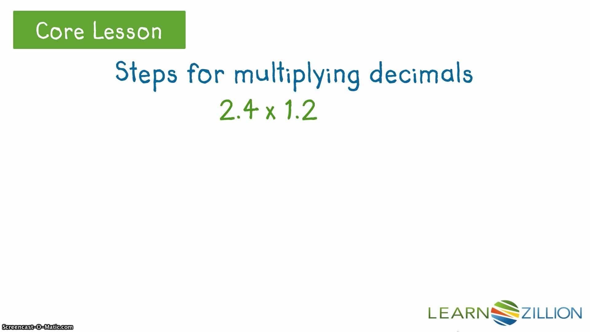 Multiplying Decimals Using the Standard Algorithm