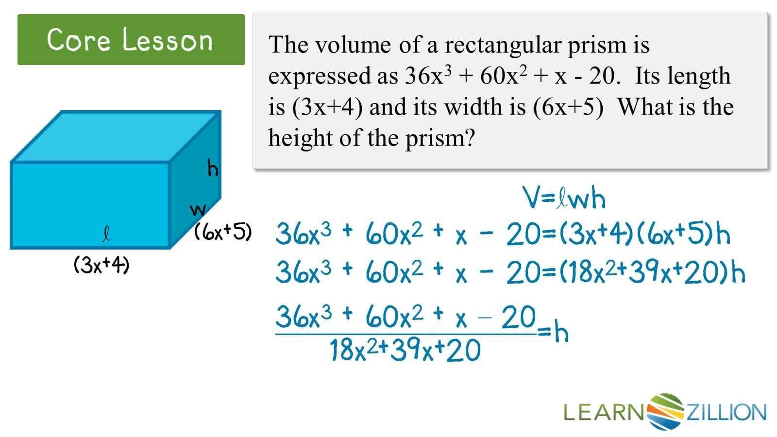 Using Polynomial Long Division to Solve Word Problems in Geometry