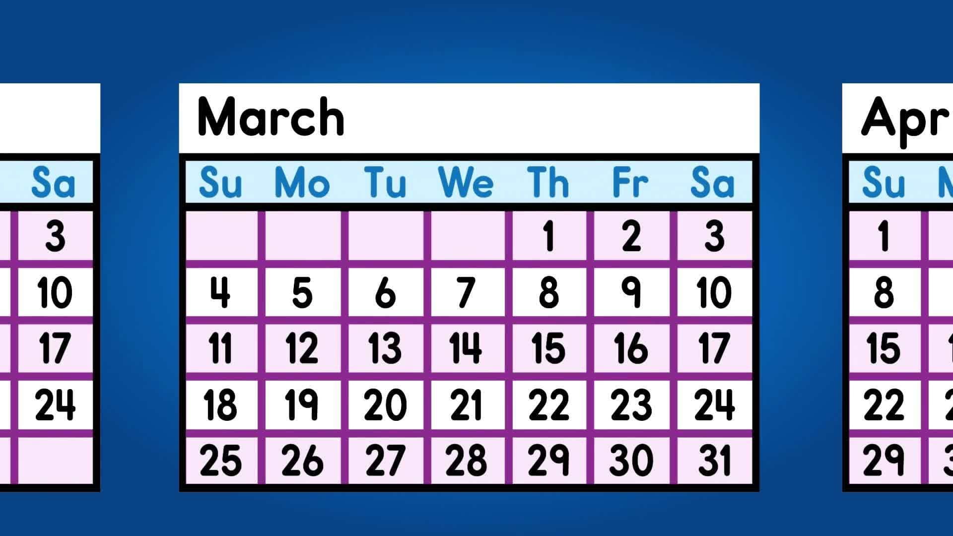 Telling Time - How to Read the Calander 