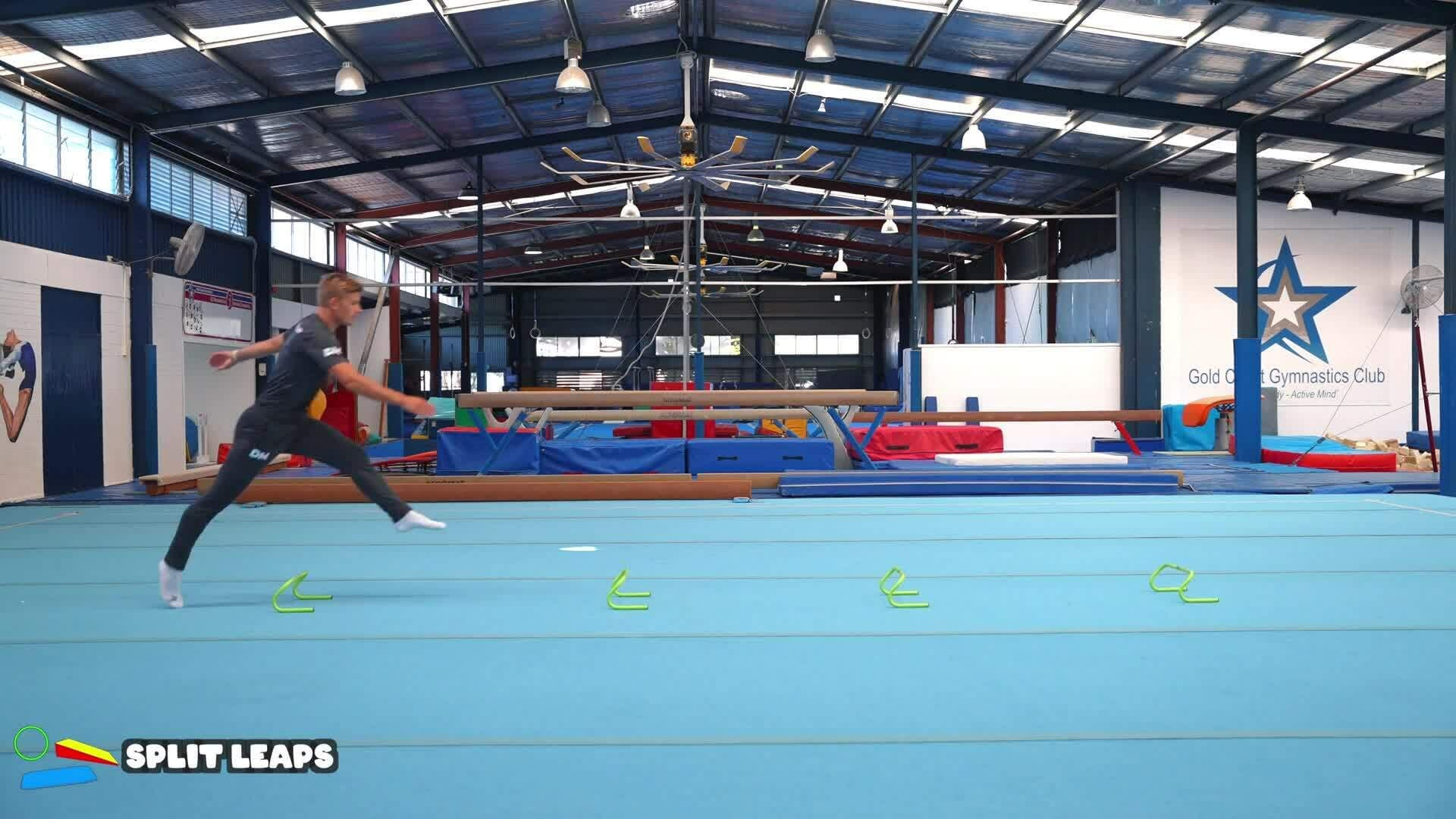 Elementary gymnastics - Misc - 6 split leaps
