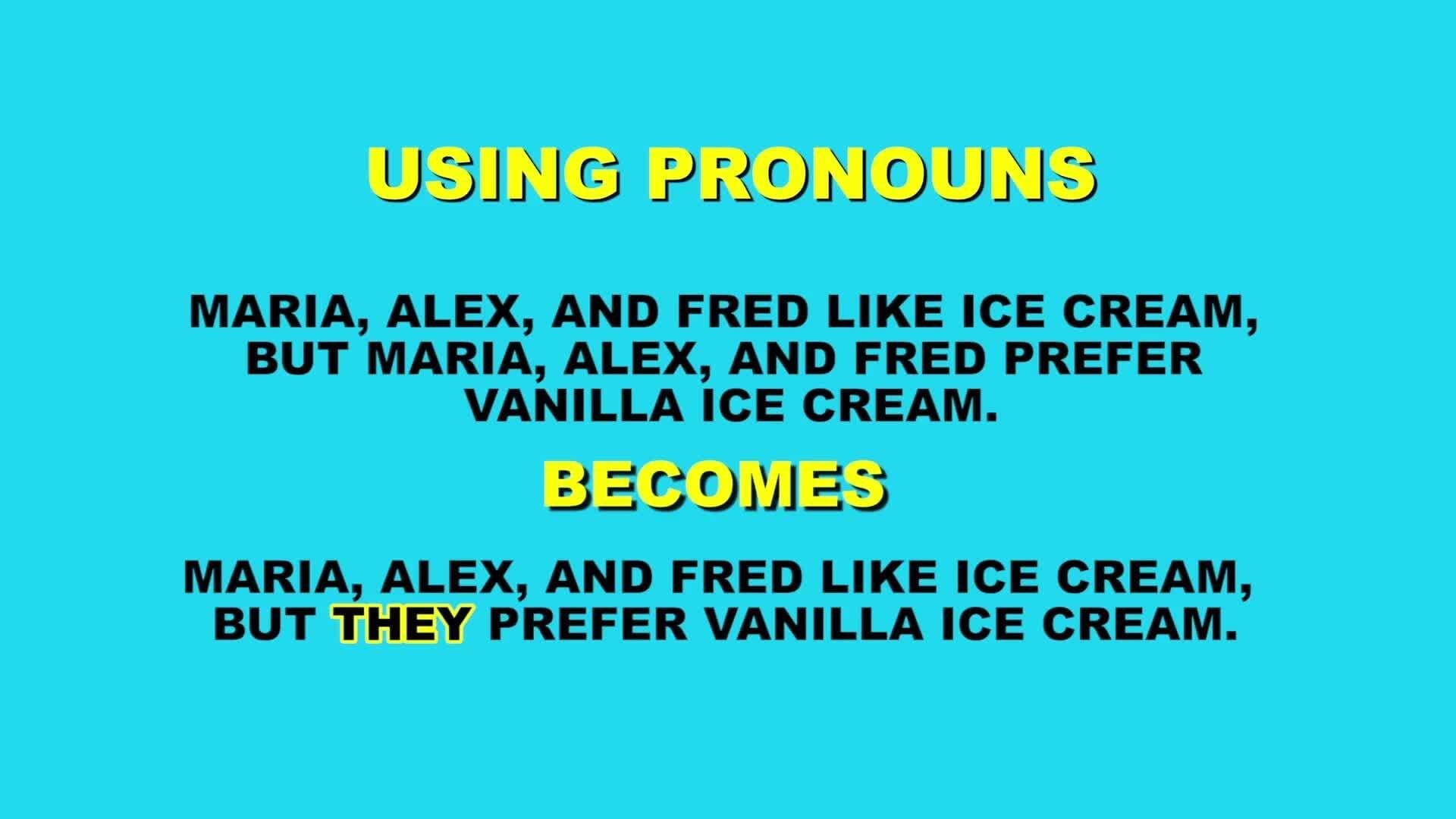 Pronouns: Simplifying Language in Sentences