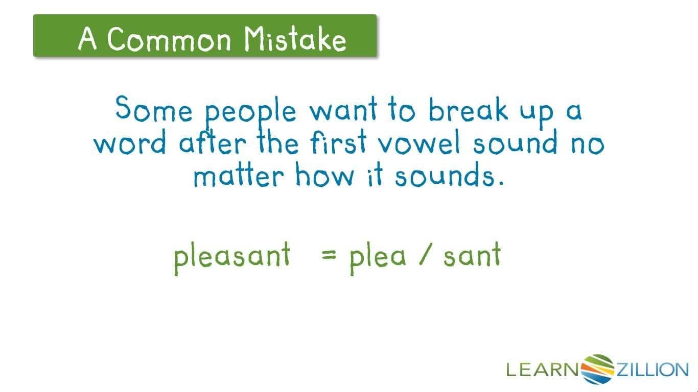 Decoding Words: Breaking Up Syllables After the First Vowel