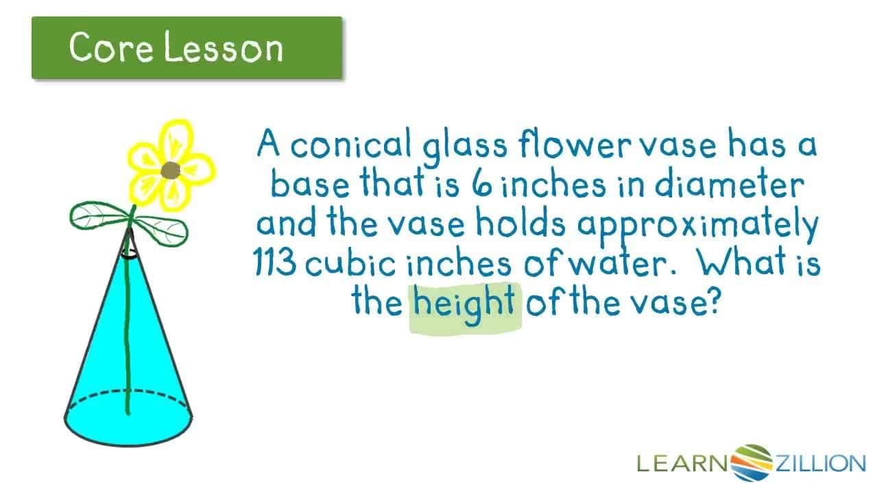 Solving Real World Problems with Cones: Finding the Volume and Height