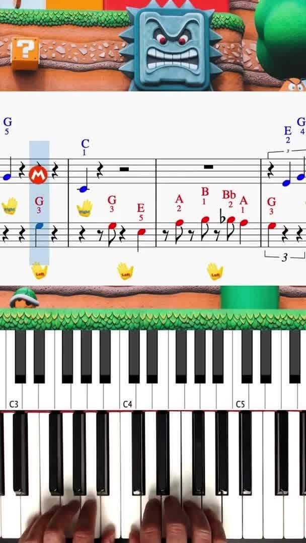 How to Play Mario Theme on Piano Easy