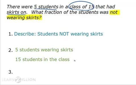 Writing Fractions from Word Problems