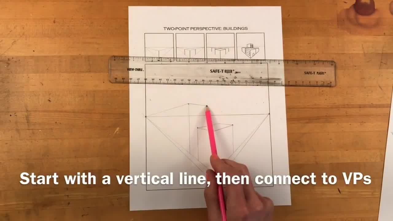 How to Draw Buildings Using Two Point Linear Perspective | Drawing Tutorial